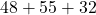 Rendered by QuickLaTeX.com 48 + 55 + 32