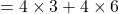 Rendered by QuickLaTeX.com = 4 \times 3 + 4 \times 6