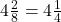 Rendered by QuickLaTeX.com 4 \frac{2}{8} = 4 \frac{1}{4}