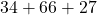 Rendered by QuickLaTeX.com 34 + 66 + 27