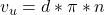 v_{u} = d * \pi * n