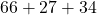 Rendered by QuickLaTeX.com 66 + 27 + 34