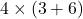 Rendered by QuickLaTeX.com 4 \times (3 + 6)