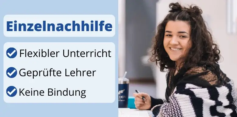 Einzelnachhilfe. Flexibler Unterricht. Geprüfte Lehrer. Keine Bindung.