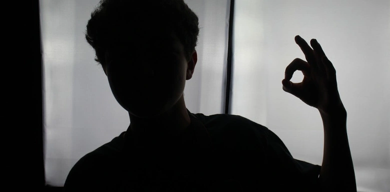 Sillhouette eines Mannes