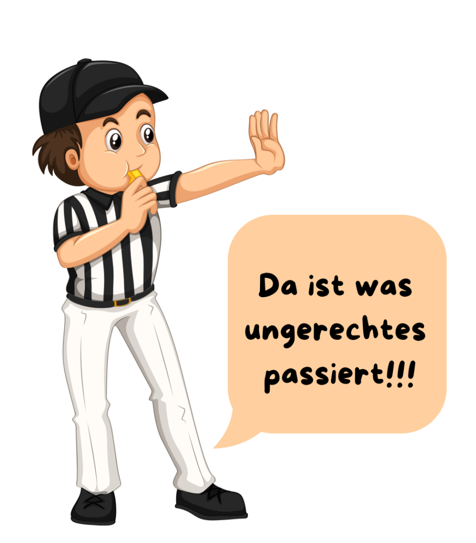Das ist ein Bild das zur Dekoration gilt zur Metapher die Rolle des Staates in der sozialen Martwirtschaft ist wie ein Schiedsrichter