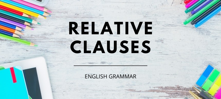 Beitragsbild relative clauses, englische Relativsätze