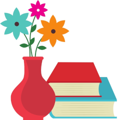 Bücher mit Blumen