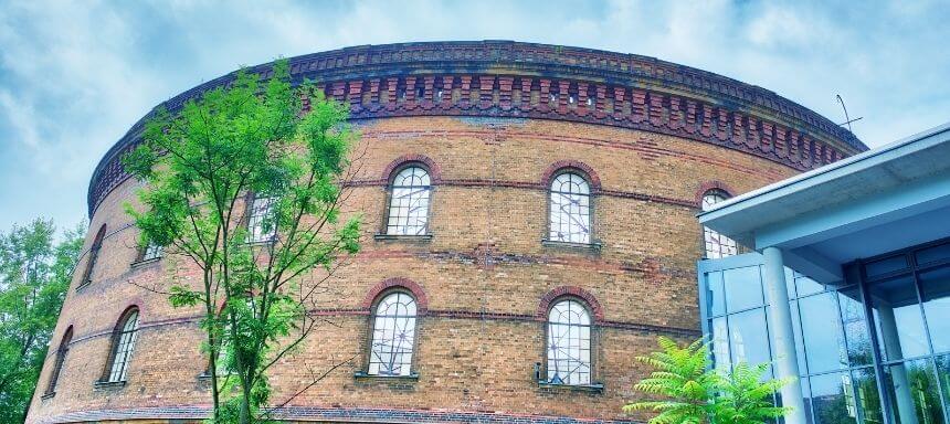 Seitenansicht des Panometers in Leipzig