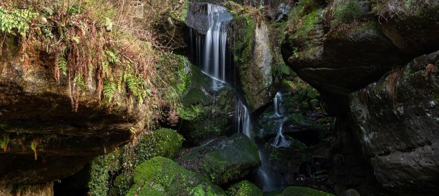 Blick auf den Wasserfall in Lichtenhain