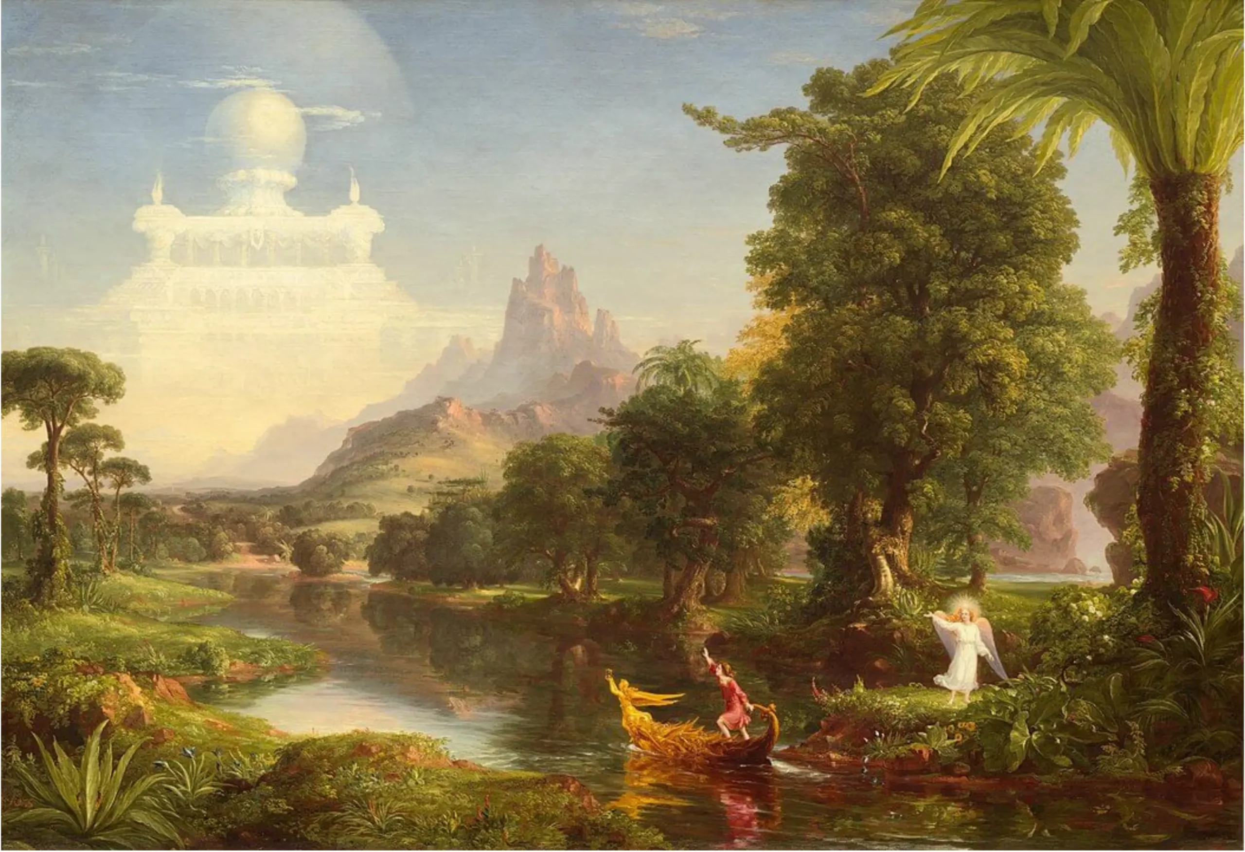 Thomas-Cole-The-Voyage-of-Life-Youth-1842 Die Landschaft aus der Epoche.