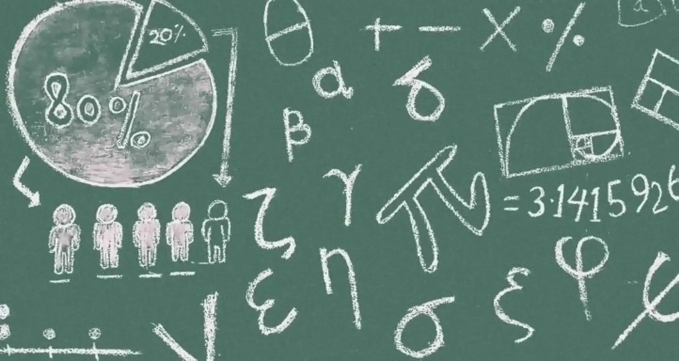 verschiedenste mathematische Sachen auf einer Tafel