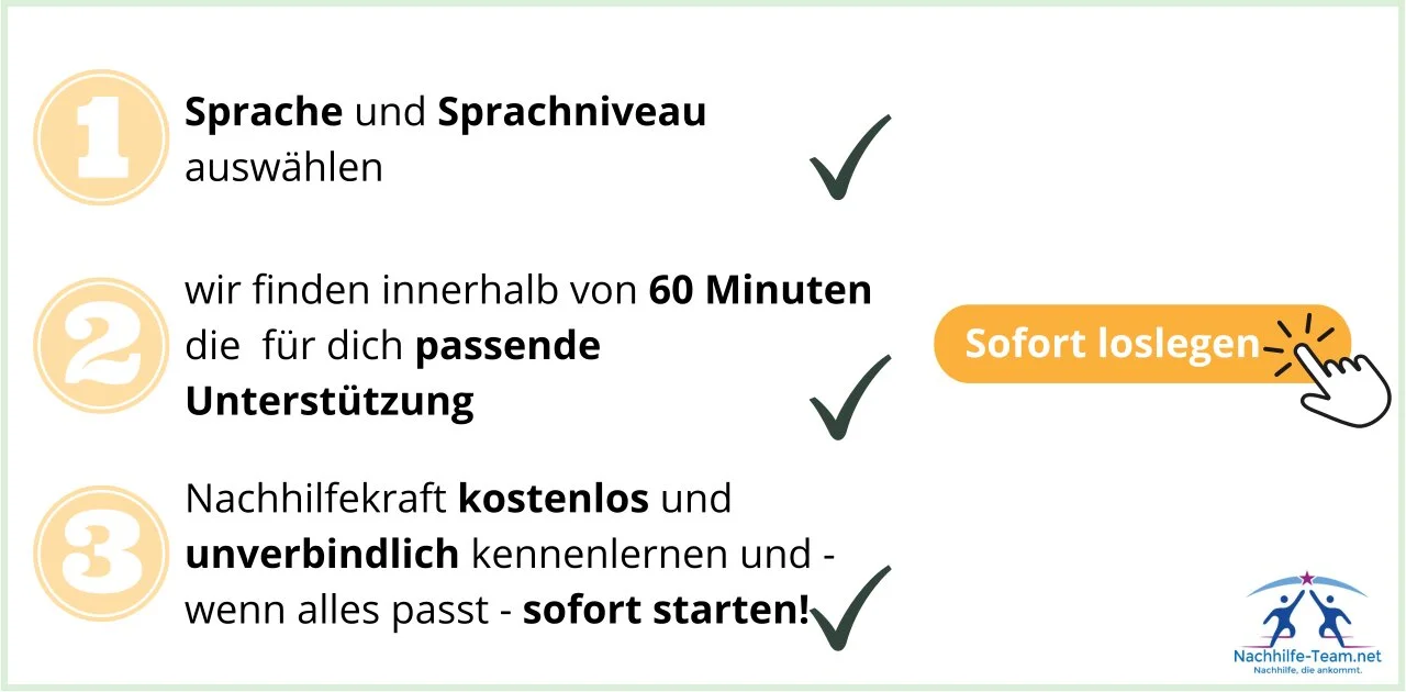 In 3 Schritten zum Nachhilfeunterricht