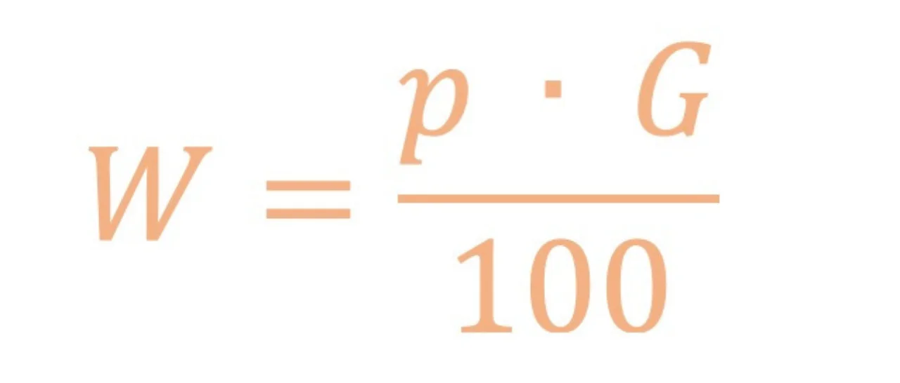 Die Prozentwert-Formel Darstellung