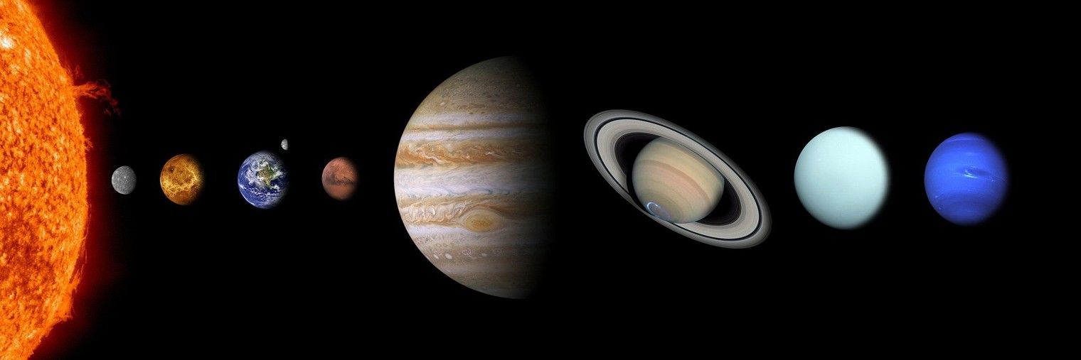 Modellabbildung des Sonnensystems