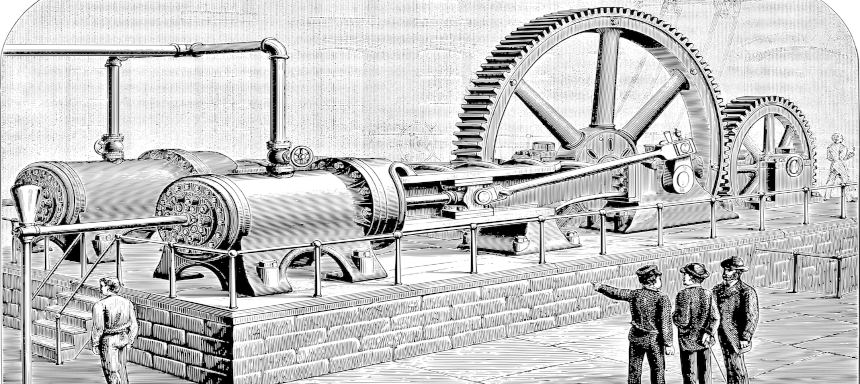 Die ersten Dampfmaschinen waren ziemlich groß