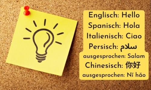 Hallo in versch. Sprachen - Bild
