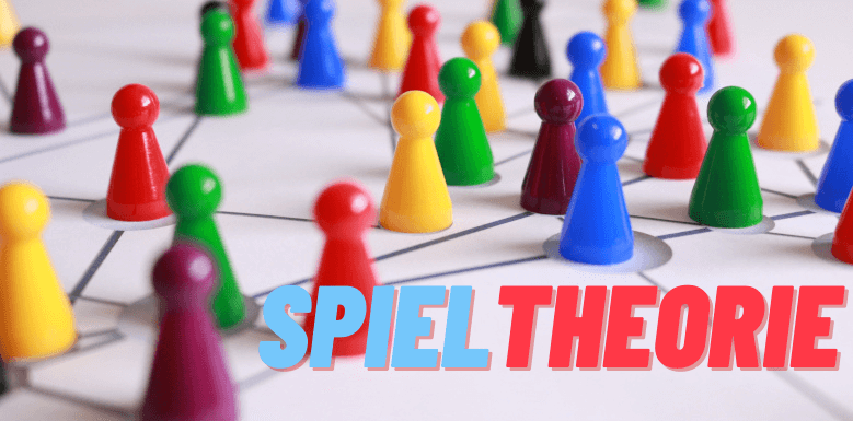 Spielfiguren mit Text Spieltheorie