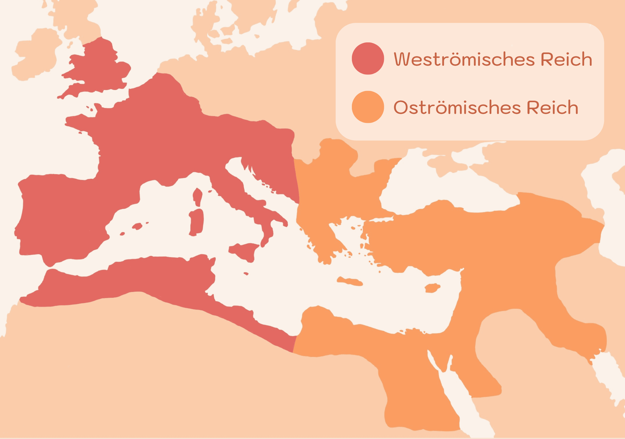 weströmisches und oströmisches reich