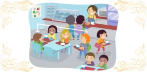Kinder in einer Caféteria