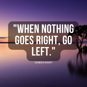 Zitat: "When nothing goes right, Go left." - Unbekannt