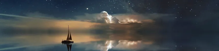 Boot und Sternenhimmel Bild von einem Boot vor einem Sternenhimmel