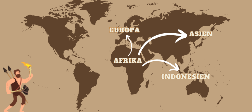 Weltkarte Vorkommen des Java-Mensch