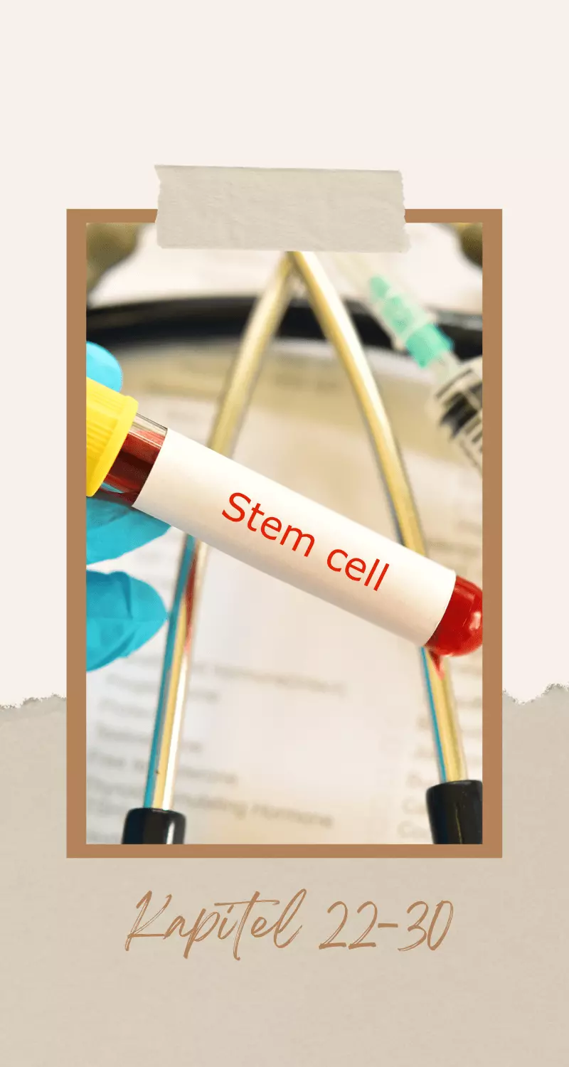 Kapitel 22-30 Corpus Delicti Stammzellen mit Blut und medizinische Handschuhe