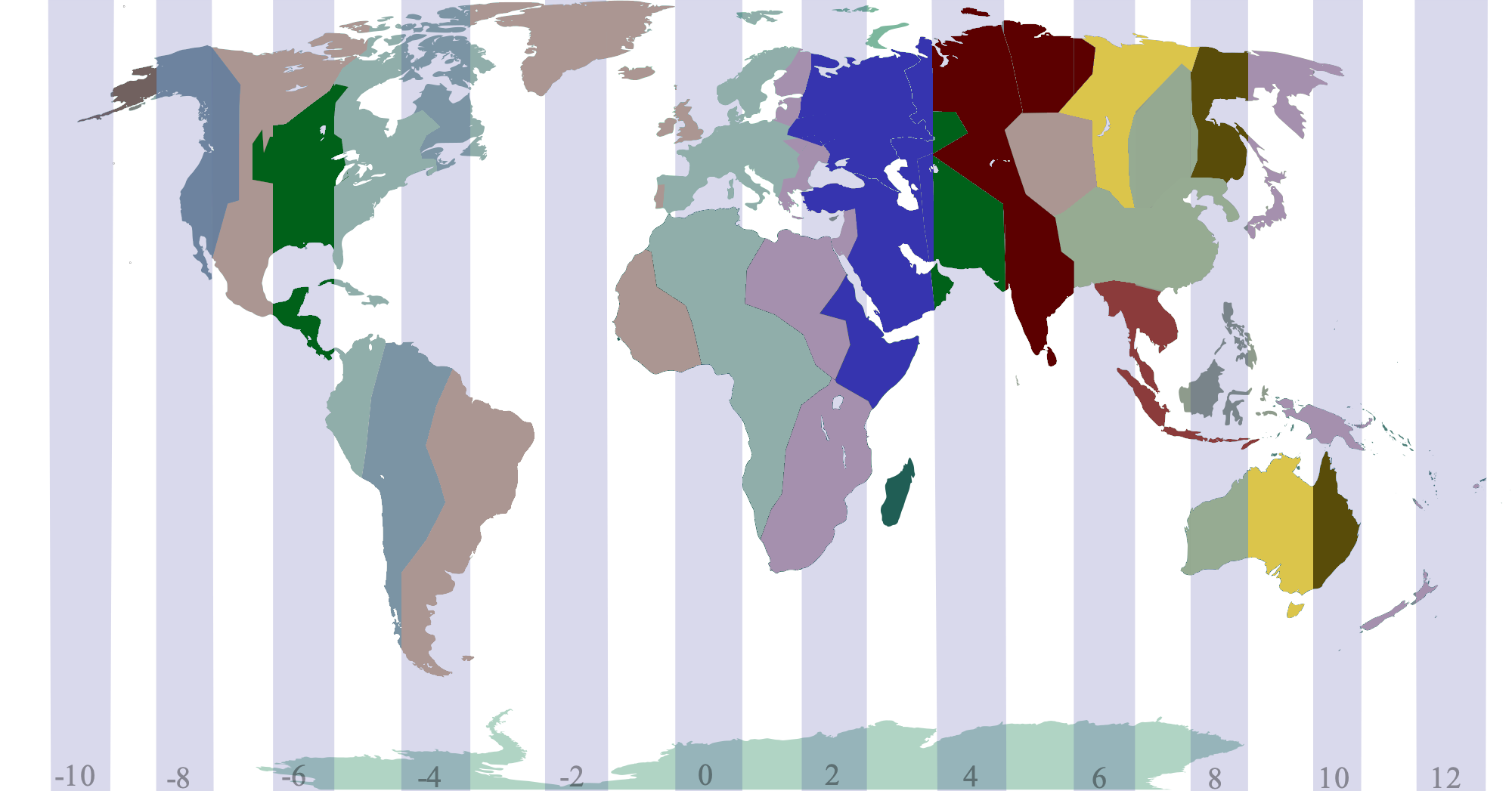 Zeitzone Weltkarte