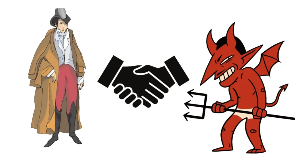 Faust und Mephisto schließen eine Pakt