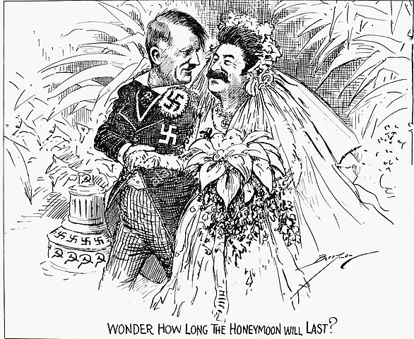 Karikatur "Wonder how long the honeymoon will last" von Clifford K. Berryman