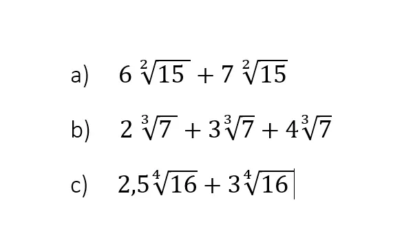 Wurzelgesetz Addition Aufgabe