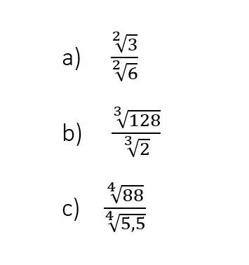 Wurzelgesetz Division Aufgabe