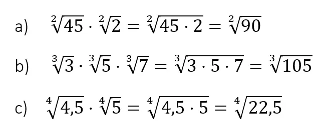 Wurzelgesetz Multiplikation Lösung