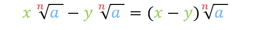 Wurzelgesetzt Subtraktion Formel