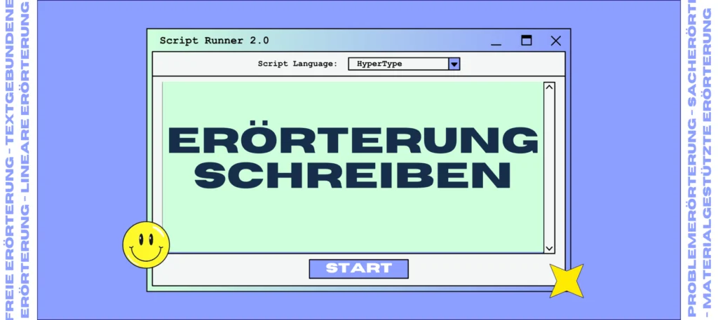 Eine Erörterung schreiben: PC Ansicht im Retro Stil