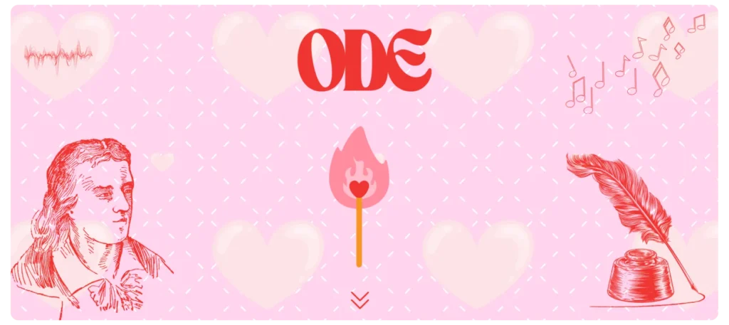Beitragsbild Ode: rosaroter Hintergrund, der die positive Atmosphäre einer Ode widerspiegelt.