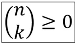 n über k größer gleich 0