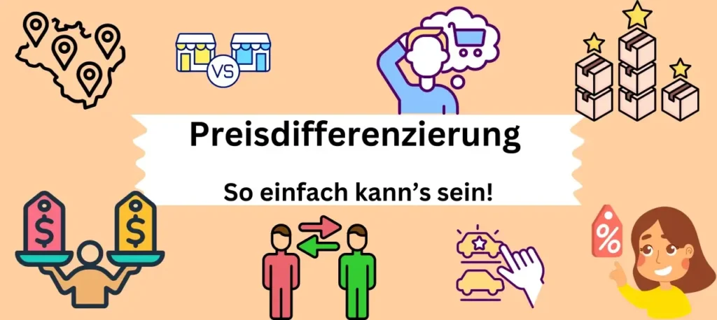 Preisdifferenzierung - So einfach kann's sein! Verschiedene Aspekte der Preisdifferenzierung sind abgebildet