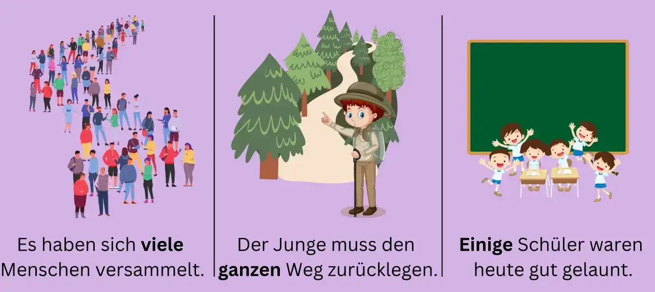 Es haben sich viele Menschen versammelt. Der Junge muss den ganzen Weg zurücklegen. Einige Schüler waren heute gut gelaunt.