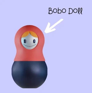 Darstellung einer Bobo Doll für das Experiment zum Lernen am Modell
