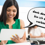 Das Bild zeigt wie das Mädchen erleichtert ist, da sie durch den Lernplan bereit für die Prüfung ist.