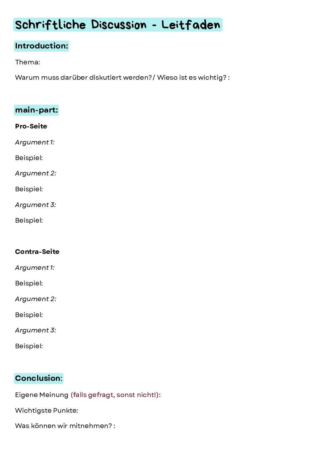 Schriftliche Discussion - Leitfaden (5)