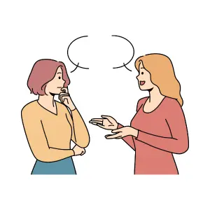 sprichwörter zwei Frauen sprechen