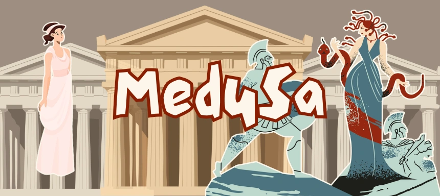 Medusa Titelbild mit Medusa der Priesterin und Gorgonen zu sehen