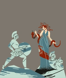 Medusa Aussehen und Kraft Medusa versteinert Menschen mit ihrem Blick