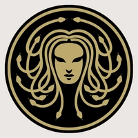 Athenes Schild Medusas Kopf auf Athenes Schild