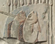 Alten Ägypten Relief von zwei Fischen