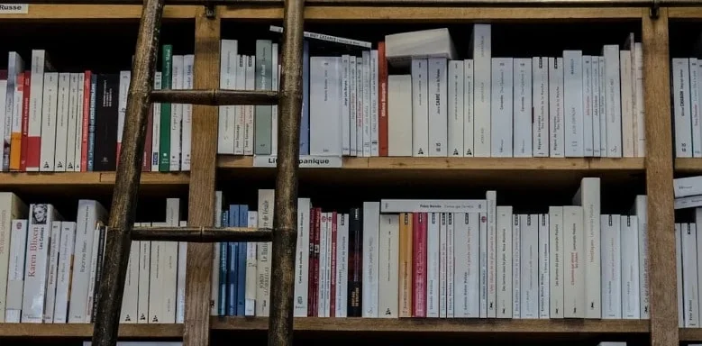 Bücherregal mit Leiter