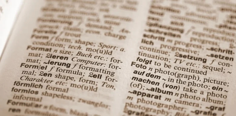 Wörterbuch mit dem Wort "focus"